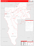 Nez Perce County Wall Map Red Line Style